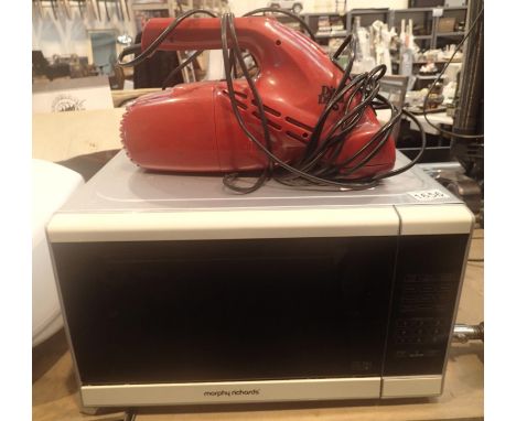 Morphy Richards microwave and a Red Devil hoover. Not available for in-house P&P, contact Paul O'Hea at Mailboxes on 01925 65