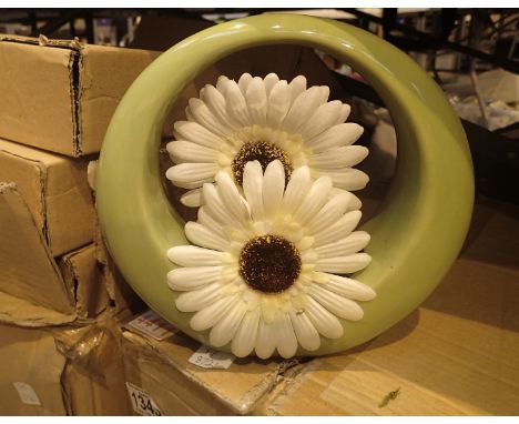 New old stock thirty boxed ceramic flower ring ornaments. Not available for in-house P&amp;P, contact Paul O'Hea at Mailboxes