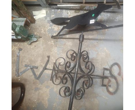 Cast iron wall mounted weather vane. Not available for in-house P&amp;P, contact Paul O'Hea at Mailboxes on 01925 659133 