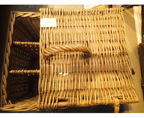 A vintage wicker hamper with three-bottle carrier. Not available for in-house P&amp;P, contact Paul O'Hea at Mailboxes on 019
