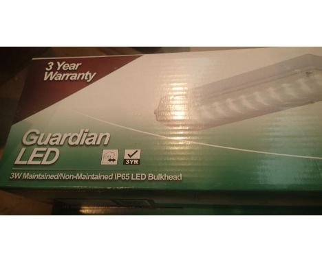 Two boxed Ansell Guardian LED bulkhead light fitting. Not available for in-house P&amp;P, contact Paul O'Hea at Mailboxes on 