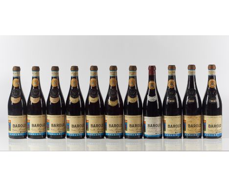  Selezione Barolo Cantina Mascarello  Langhe  Barolo Canubbi Riserva 1954  2 bts 2,5 cm, 1 bt 3 cm, etichette macchiate, depo