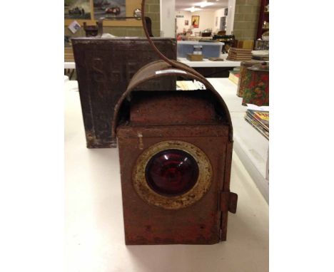 Vintage red road/railway lamp.