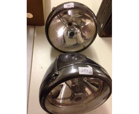 A pair of Lucas Bi-flex long range headlamps. LBD 166/1 c1930's.