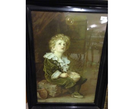 A framed &amp; glazed Victorian 1886 print 'Bubbles'. 83 x 60cm by Sir John Everett Millais.