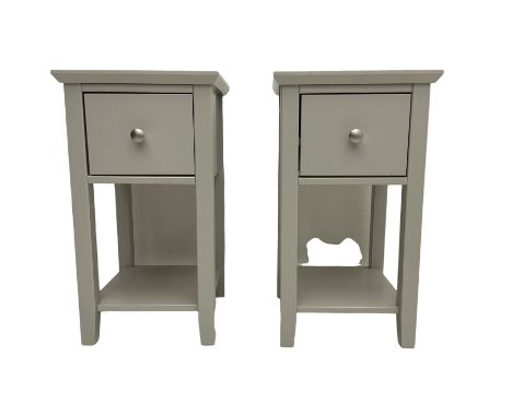 Marks &amp; Spencer Home - pair light grey bedside standsDimensions: Height:&nbsp;56cm&nbsp; Length/Width:&nbsp;31cm&nbsp; De