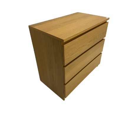 IKEA light oak four drawer chestDimensions: Height:&nbsp;78cm&nbsp; Length/Width:&nbsp;81cm&nbsp; Depth/Diameter:&nbsp;48cm