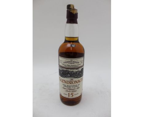 The Glendronach Single Malt Scotch Whisky, aged 15 years, 40% volume, 1 x 70cl bottle (damage to foil &amp; top)
