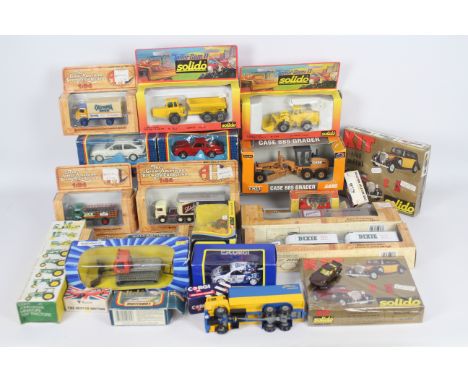 Solido, Tekno, Ertl, AHL, Corgi, Matchbox - A collection of diecast model vehicles and kits in various scales. Lot includes A