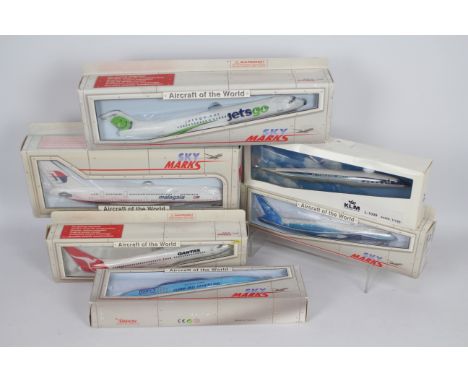 Sky Marks Aircraft of the World - five boxed highly detailed 'clip-together' models comprising Boeing 787, Network Cargo, Qua