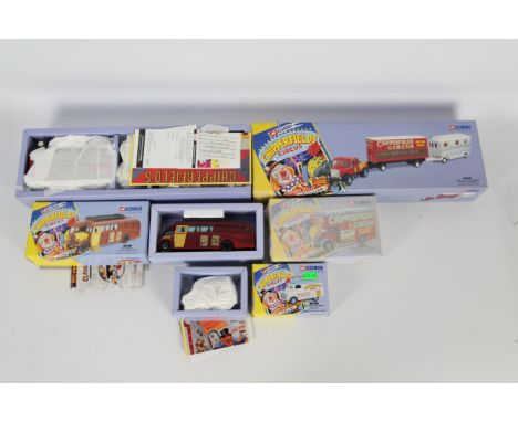 Corgi Classics Chipperfields Circus - four Corgi Classics comprising #96905 Advance Booking Vehicle Limited Edition No. 07641