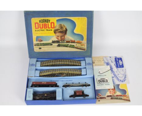 Hornby Dublo - A boxed 1954 EDG18 2-6-4 Tank Goods Train B.R. # 30018. The set shows some light signs of age and play use, th
