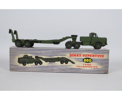 Dinky - A boxed Dinky # 660 Mighty Antar Tank Transporter. This is unsold stock from a long closed shop and has been in stora