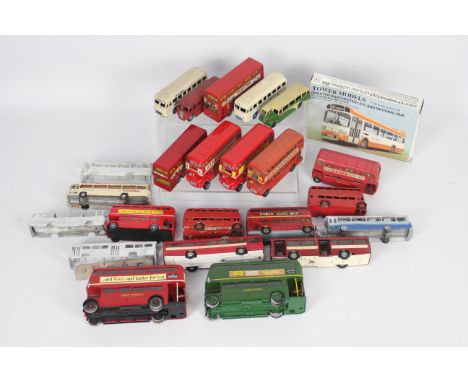 Westward - Tower Models - Dinky - Solido - 24 x bus models including five parts made and incomplete Westward white metal kits