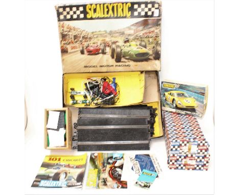 A single owner collection of Scalextric boxed and loose items to include a Scalextric set No. 50, containing a quantity of tr