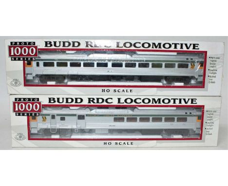 A Proto 1000 series H0 scale Pacific Great Eastern Railway locomotive group to include a BC32 Budd RDC3 loco, together with a