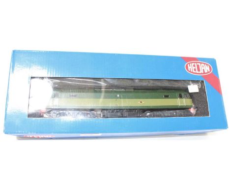 A Heljan 00 gauge model No. 47401 BR early two-tone green unnumbered class 47 diesel locomotive, appears as issued in the ori