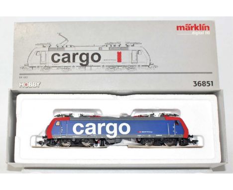 A Marklin Model No. 36851 H0 SBB class 4-8-2 cargo electric locomotive housed in the original polystyrene pack card and sleev