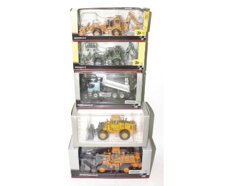 A Motorart 1/50 scale road haulage and construction vehicle diecast group to include a Volvo L150E wheel loader, a Volvo L350