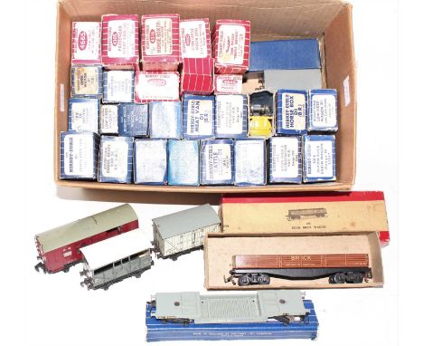 A varied selection of 32 Post war Hornby Dublo Wagons, of all types, mix of metal and plastic wheels, various box styles, wit