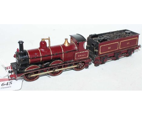 A kit built 00 gauge white metal model of a Johnson 2F 060 freight loco finished in Midland Railway red with locomotive No. 2