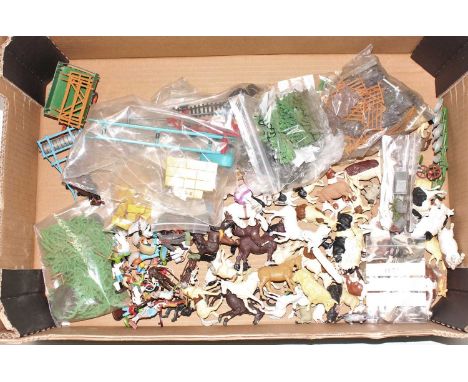 A single owner collection of various Britains floral garden miniatures, mini gift sets and zoo models, mainly plastic example