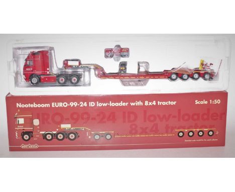 A WSI Collectables model No. 9352 1/50 scale diecast model of a Nooteboom Volvo FH Globe XL 6x4 tractor unit with Euro low lo