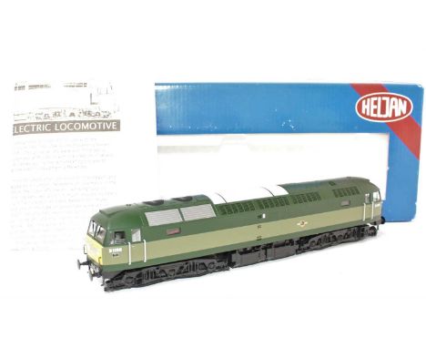 A Heljan No. 4700 00 gauge model of a BR two tone green Class 47 diesel locomotive no. D1100 housed in the original polystyre