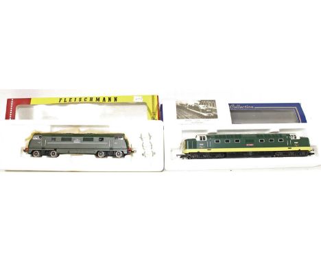 A Lima 00 gauge and a Fleischmann H0 scale diesel locomotive group, to include a Lima limited edition No. 128/550 released, a