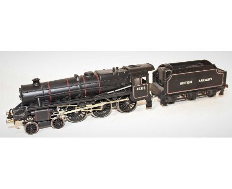 A 00 gauge white metal kit built model of a Stanier Black Five locomotive finished in British Railways matt black livery, wit