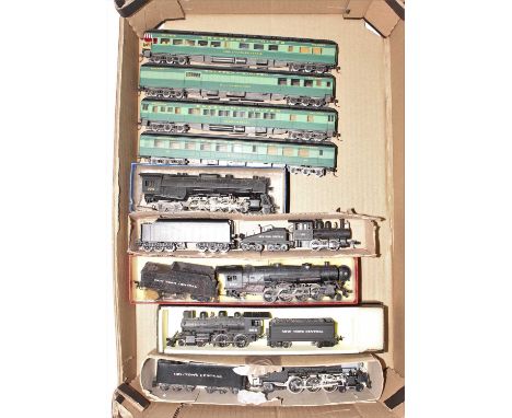 One tray containing a quantity of H0 scale American outline locomotives and rolling stock, to include a New York Central 284 