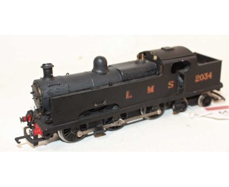 A 00 gauge white metal kit built model of a Wills flat iron 0-6-4T locomotive kit fitted with Triang Hornby chassis, handpain