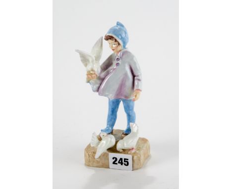A 20TH CENTURY ROYAL WORCESTER FIGURE entitled FANTAILS, No 3760, modelled by F Doughty, 7 1/4 ins high.   