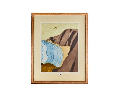 JOHN R BRUNSDON, BORN 1933, SCREEN PRINT, ENTITLED SEA MIST, No 90/125, signed, 23 1/2 ins x 17 1/2 ins framed.   