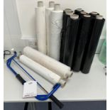 Hand Pallet Wrap Dispenser w/ Qty of Shrink Wrap Rolls