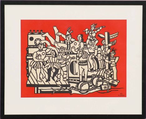 FERNAND LEGER 'Femmes', Quadrichrome - (4 colour print), 64cm x 79cm overall, framed and glazed.