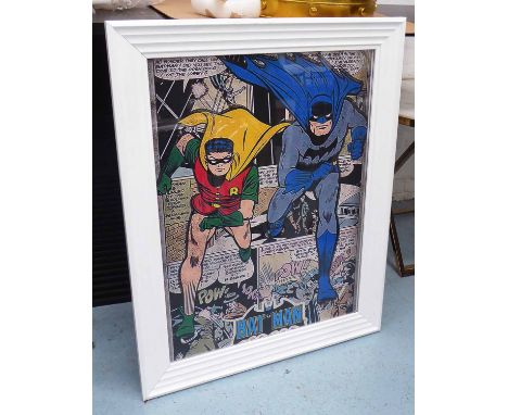 1960S BATMAN AND ROBIN, contemporary art print, framed and glazed, 95cm x 75cm.