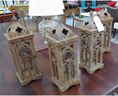 ORANGERY LANTERNS, a set of four, vintage French provincial style. (4)