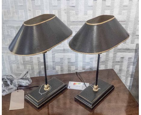 TABLE LAMPS, a pair, vintage French Boillot style design, 44cm H. (2)