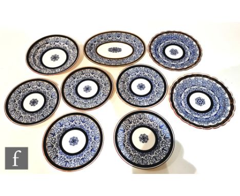 A collection of 19th Century Royal Worcester Royal Lily pattern pieces comprising one oval plate, five 19.5cm plates, two fri