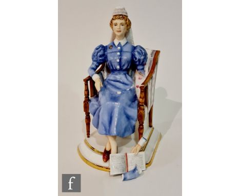 A Royal Worcester figure Sister London Hospital, modelled by Ronald van Ruyckevelt, printed mark, A/F. 