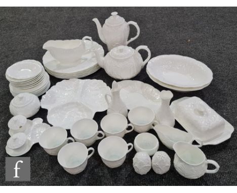 A large collection of Wedgwood Countryware dinner and tea wares comprising a coffee pot, a teapot, six cups, six saucers, six