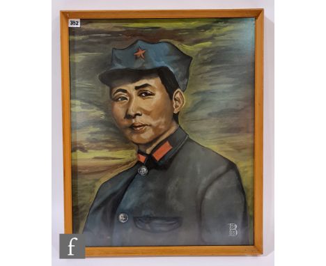 BETTE BAKER (CIRCA 1960) - Portrait of a Chinese communist soldier in uniform, long bust length, gouache and pastel, signed, 