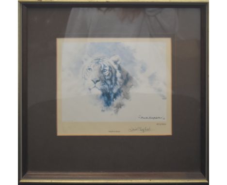 (ARR) Former Bristol Zoo Gardens - David Shepherd (Artist & Conservationist 1931-2017) - Tiger's Head - a limited edition sig