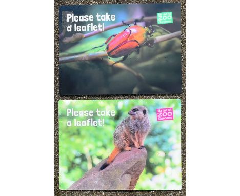 Former Bristol Zoo Gardens - two original 'Please Take A Leaflet' signs from Bristol Zoo Gardens. One depicting a Meerkat, th