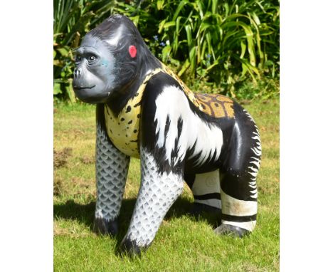 Former Bristol Zoo Gardens - Wow! Gorllias (2011 Art Trail) - an original smaller-scale statue from the 2011 art trail that t