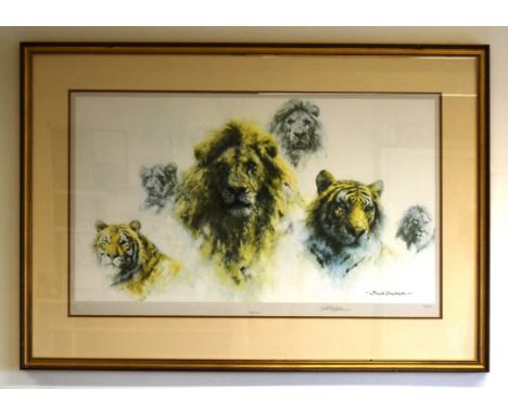 Y Former Bristol Zoo Gardens - David Shepherd (Artist &amp; Conservationist 1931-2017) - Just Cats - a limited edition signed