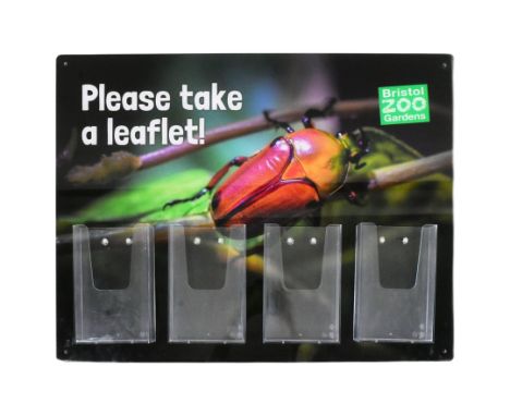 Former Bristol Zoo Gardens - an original 'Please Take A Leaflet' shop display sign from the entrance at Bristol Zoo Gardens. 