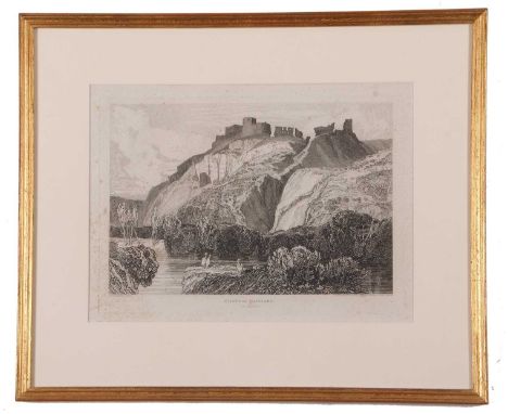 John Sell Cotman (British,1782-1842), 'Chateau Gaillard, South West View', engraving, from 'Architectural Antiquities of Norm