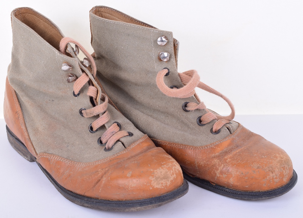 Pair of WW2 German Tropical / Afrika Korps Ankle Boots, being the short ...